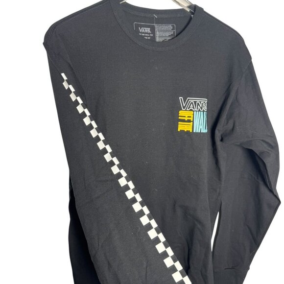 Vans Off the Wall Stacked Made Long Sleeve Shirt mens Medium black NWT - Picture 2 of 10